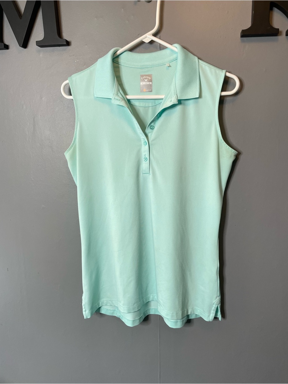 Callaway Sleeveless Golf Polo Tank Top - Mint Green size medium